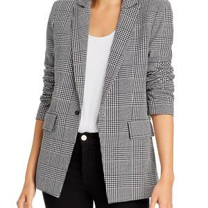 AQUA Houndstooth Blazer Extra Small XS Grey Black White